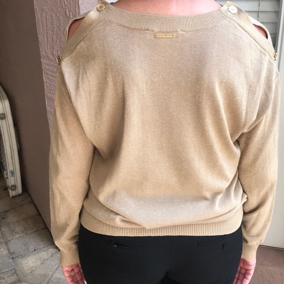 Michael Kors nwot gold pull over sweater - Picture 3 of 7